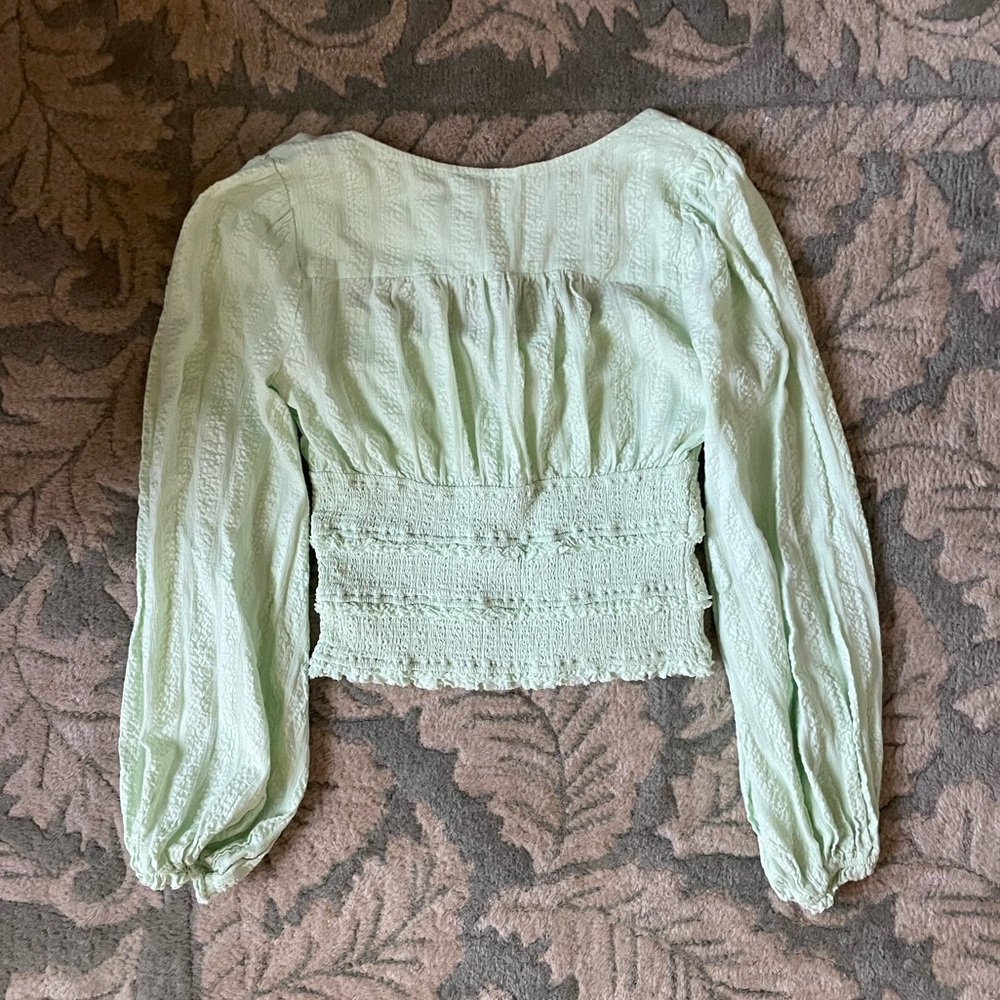 Free People Lolita Peasant Top in Seafoam Green - Picture 5 of 8